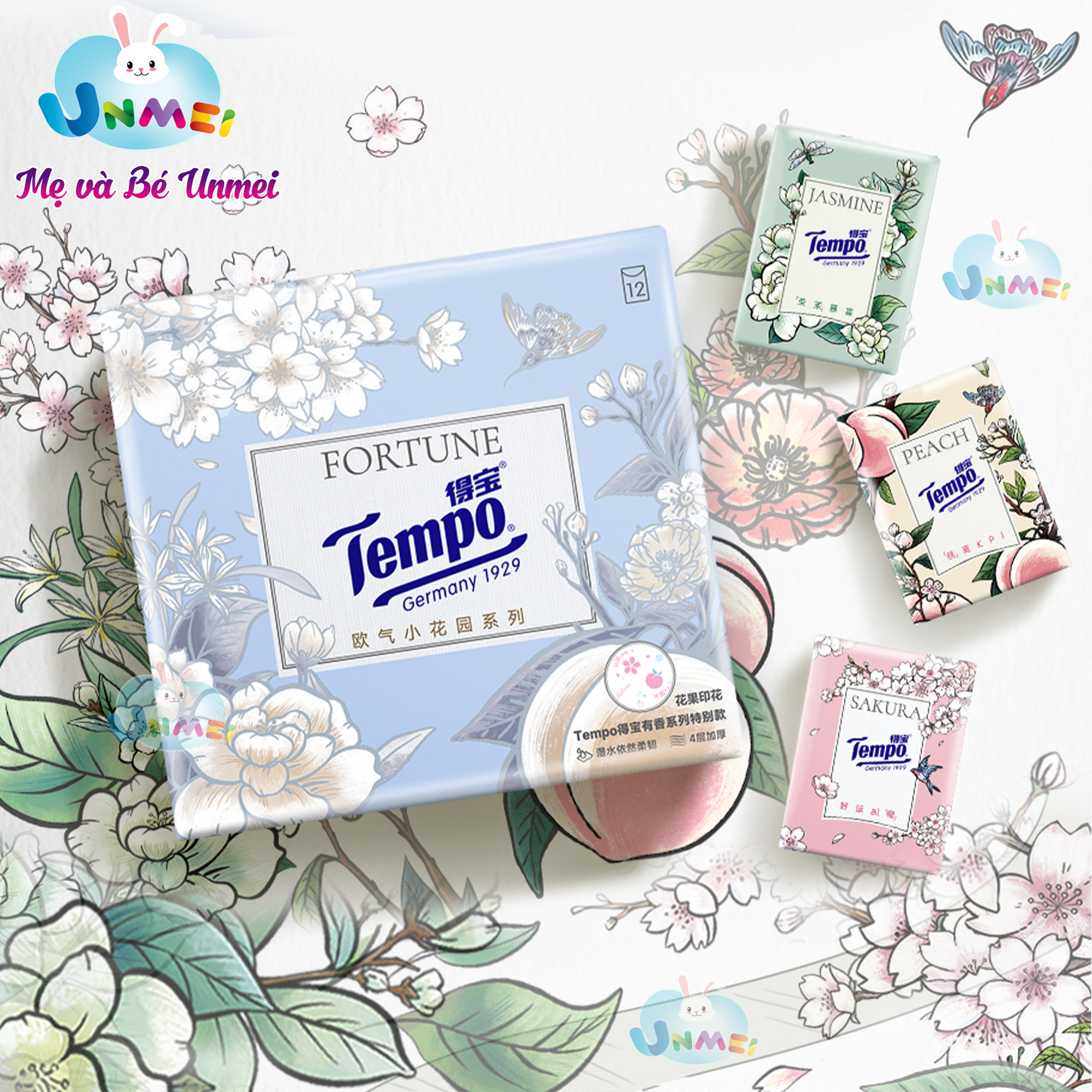 Tempo - Tempo Tissue Paper 18 Packs, 12 Packs - Tempo Petit Premium Pocket Tissue Mint/Apple Wood/Unscented - Mother and Baby Unmei Unmeishop Sale100 - 7