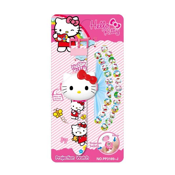 [HCM]Đồng  hồ chiếu 24 hình mèo hello kitty mặt đồng hổ 3d