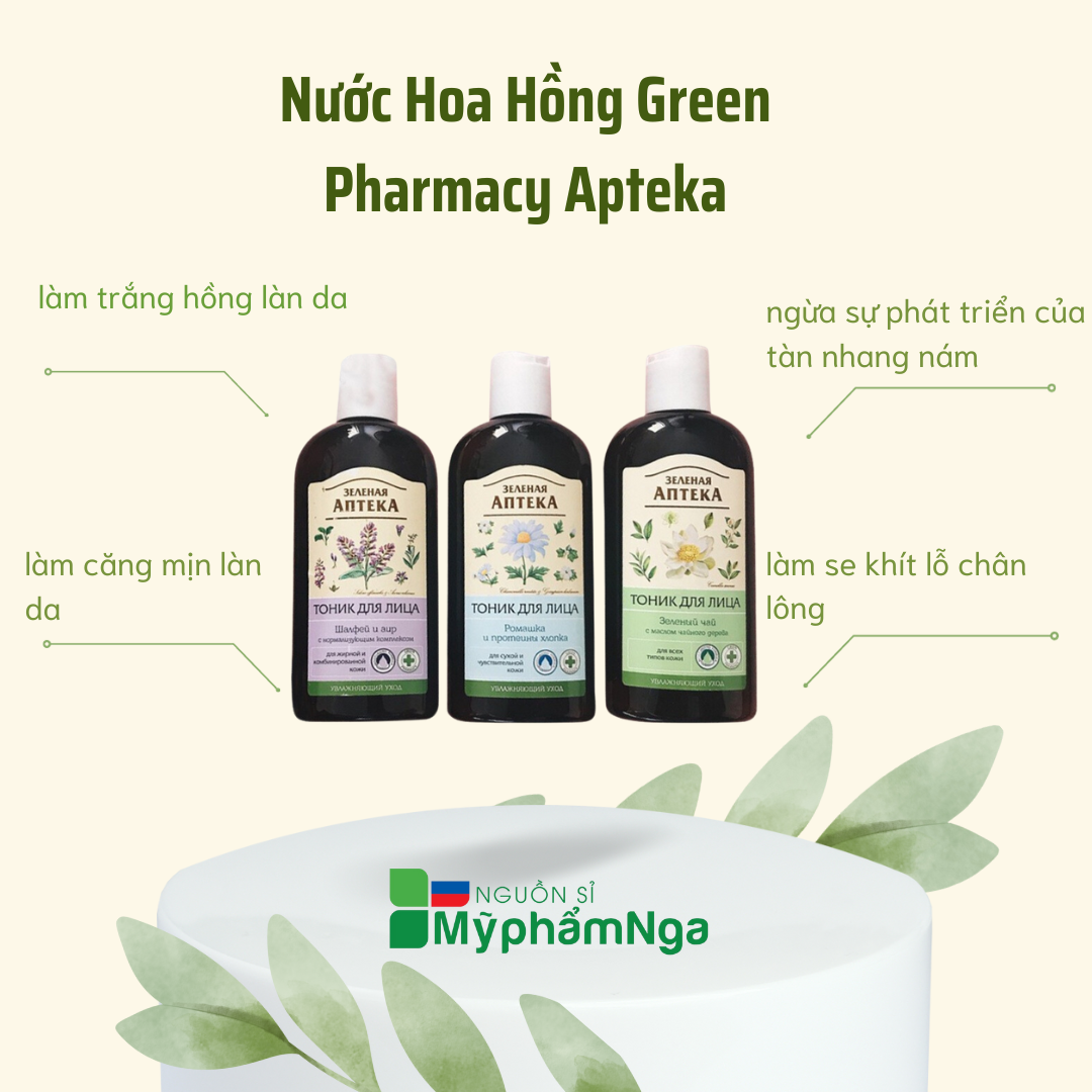 [HCM]Nước hoa hồng Green Pharmacy Apteka - Hoa cúc