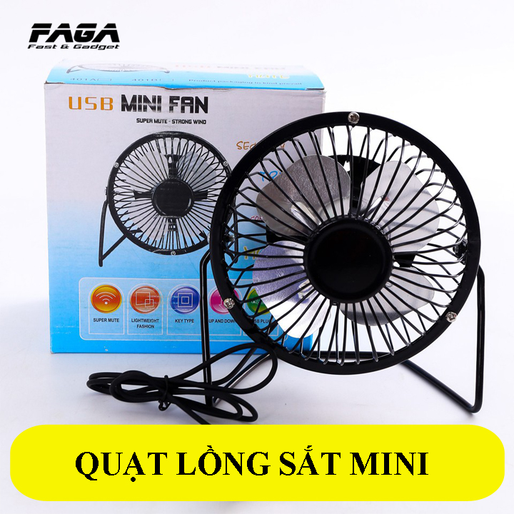 Quạt usb lồng sắt để bàn 4 inch/Quạt điện mini lồng sắt , quạt cắm cổng usb lồng sắt chạy siêu mát quay 360 độ tiện dụng