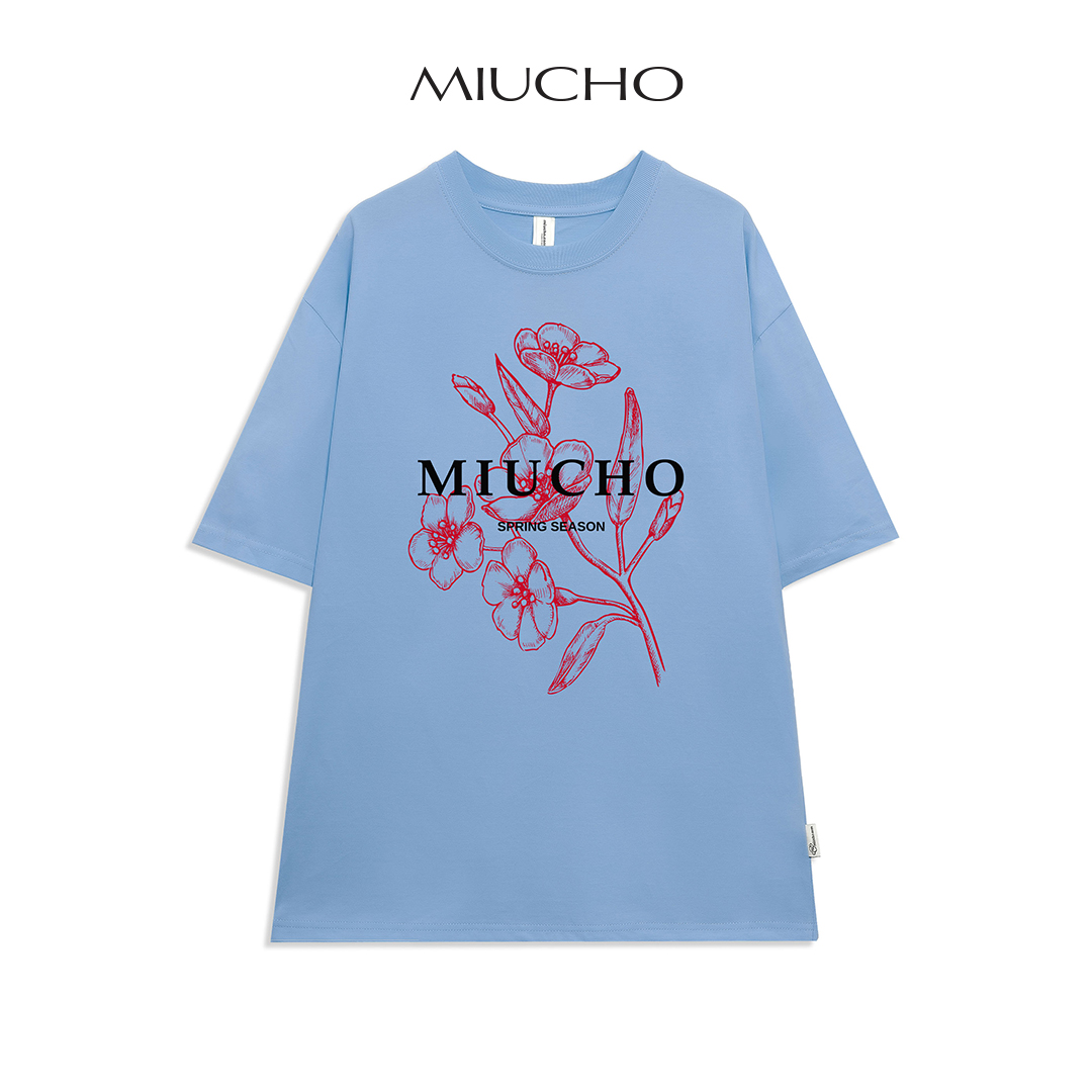  Áo thun nữ form rộng đẹp tay lỡ kiểu hàn quốc Áo thun nữ form rộng unisex vải cotton AT234 Miucho in name 