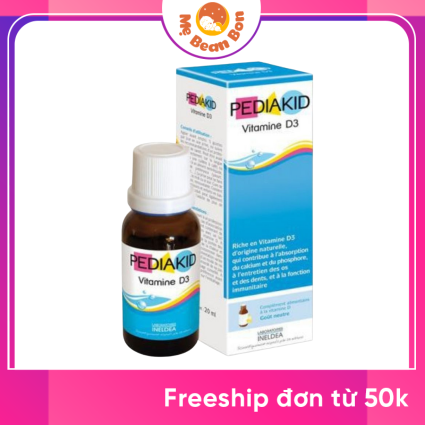Vitamin D3 Pediakid, Pháp (20ml dạng giọt) hỗ trợ xương răng, còi xương cho trẻ sơ sinh đến trên 15 tuổi