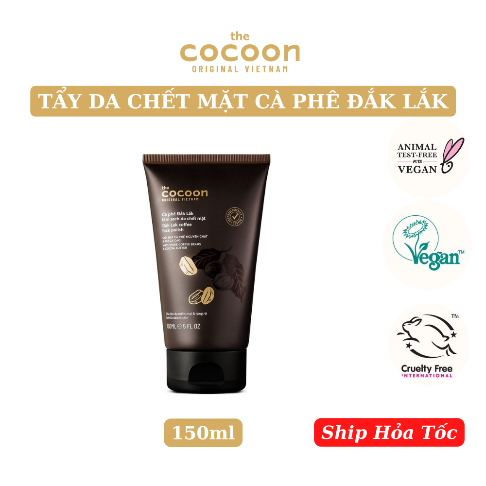 Tẩy da chết mặt cà phê Đắk Lắk Cocoon cho làn da mềm mại & rạng rỡ 150ml