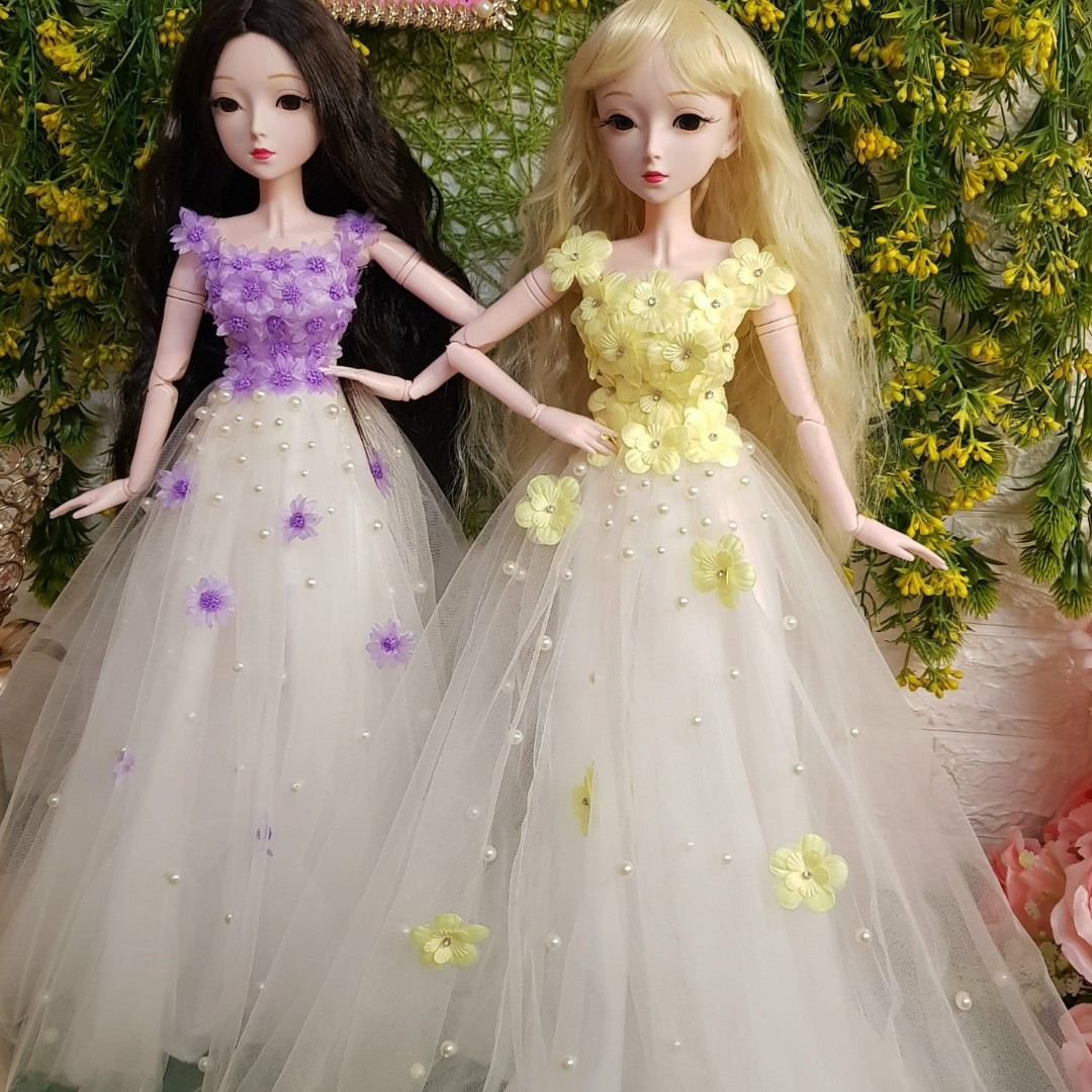 Búp bê cô dâu mặc cưới cao cấp dành cho búp bê cao 60cm sunny dolls