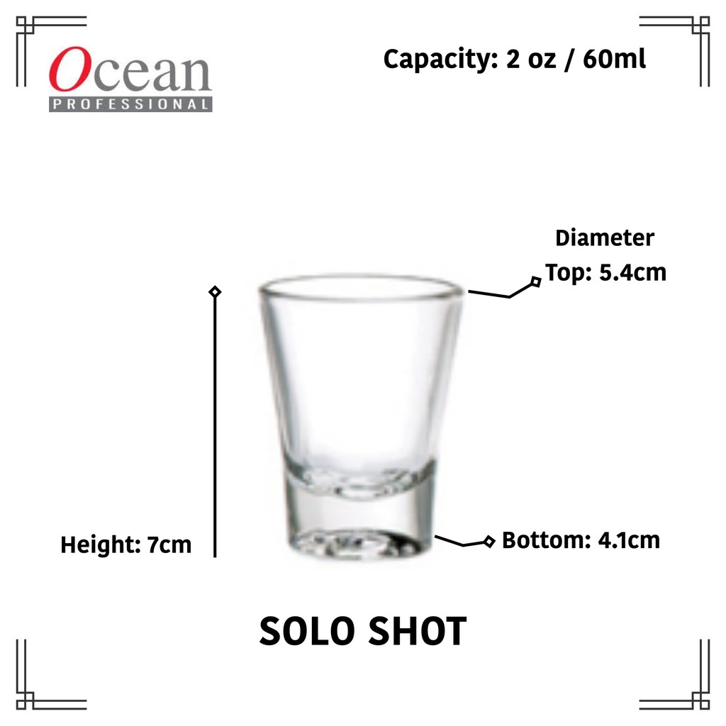Bộ 12 cốc thủy tinh shot glass solo ocean - p00110 - 60ml