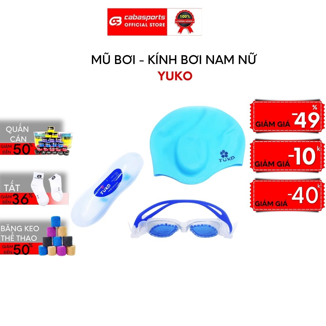 Kính bơi kèm Mũ bơi Yuko thời trang chất lượng, mắt kính bơi view chất lượng cao kèm Nón Bơi Yuko kiểu dáng thể thao chuyên nghiệp.