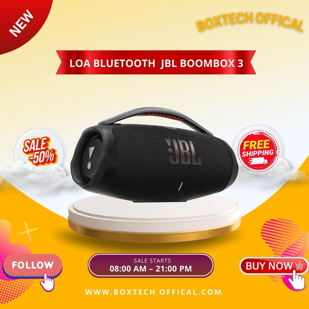 Loa Bluetooth JBL Boombox 3 Âm Thanh Siêu Bass Cực Mạnh Chống Nước IPX7 Loa Công Suất Cực Lớn Tương Thích Điện Thoại Máy Tính LapTop TiVi Pin Khủng Bảo Hành 12 Thấng