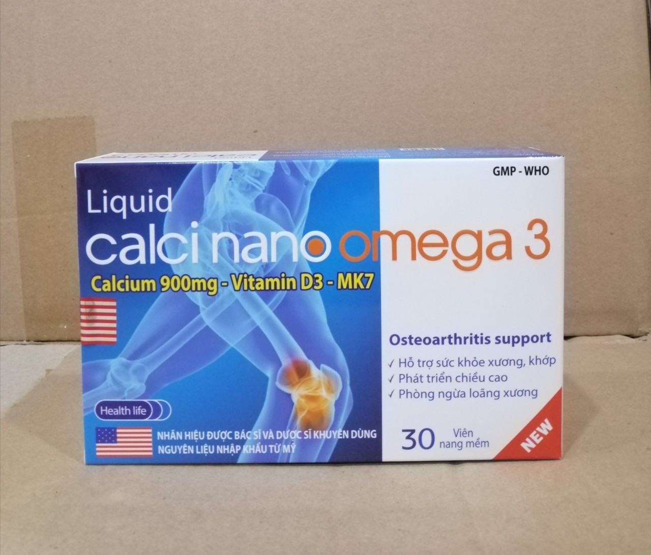 Viên Uống Bổ Sung Canxi Nano Omega 3 - Dành Cho Người Cần Bổ Sung Canxi - Hộp 30 Viên