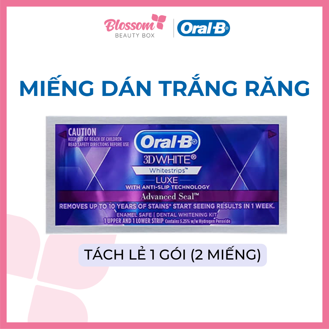 Hsd 08/23 - lẻ 1 gói dán trắng răng oral b