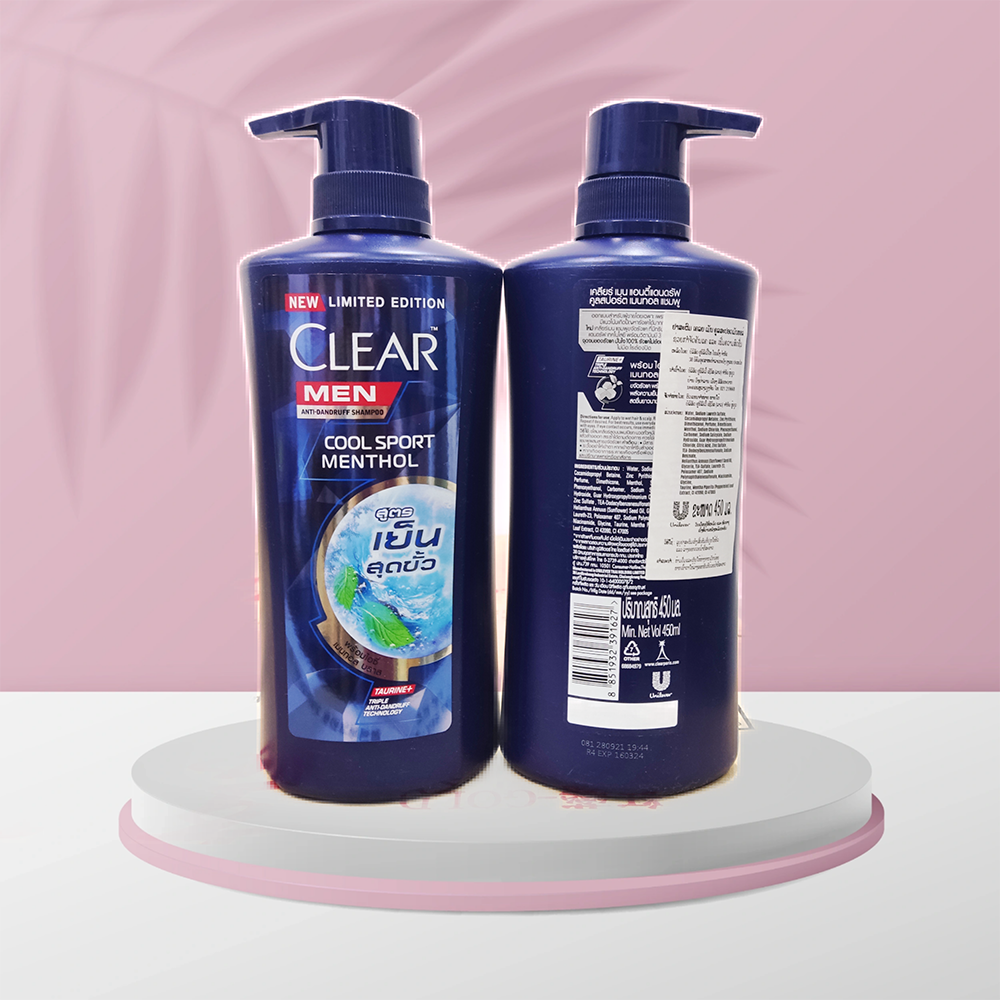 Dầu gội clear và clear men bạc hà the mát thái lan 450ml