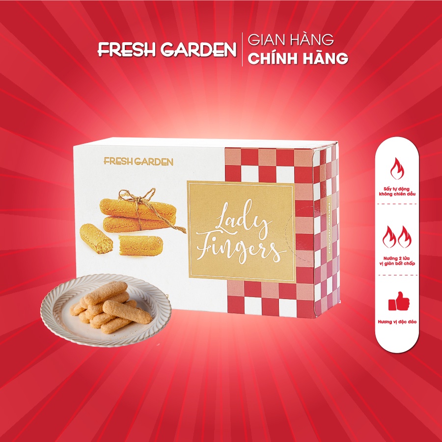 [Mã BMLTM50 giảm đến 50K] Bánh Lady Finger FRESH GARDEN Vị Ngọt Xốp Nhẹ Giúp Cân Bằng Hàm Lượng Chất Béo 110g