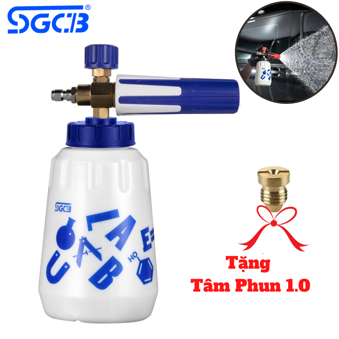 Bình xịt tạo bọt tuyết cho máy rửa xe ô tô, xe máy chính hãng sgcb tặng tâm phun