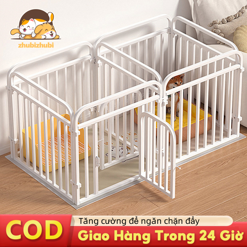  Hàng Rào Chó 6 Tấm Cũi Chó Hạng Nặng Tấm Lưới Ghép Chuồng Đa Năng Miếng Ghép Quây Chó Đa Năng Chuồng Chó Mèo Lắp Ghép Kiêm Kệ Trang Trí 