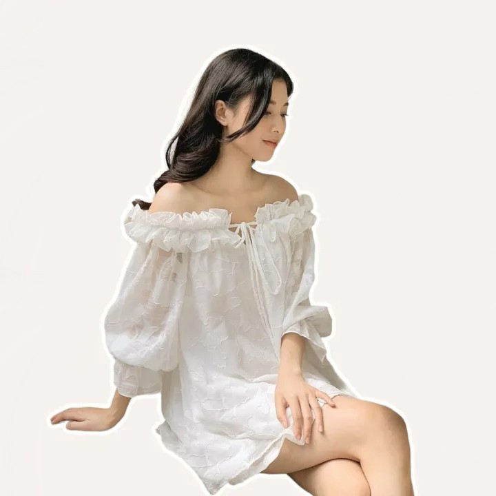 Set áo kiểu nữ trễ vai dáng babydoll Linly Store S-BE