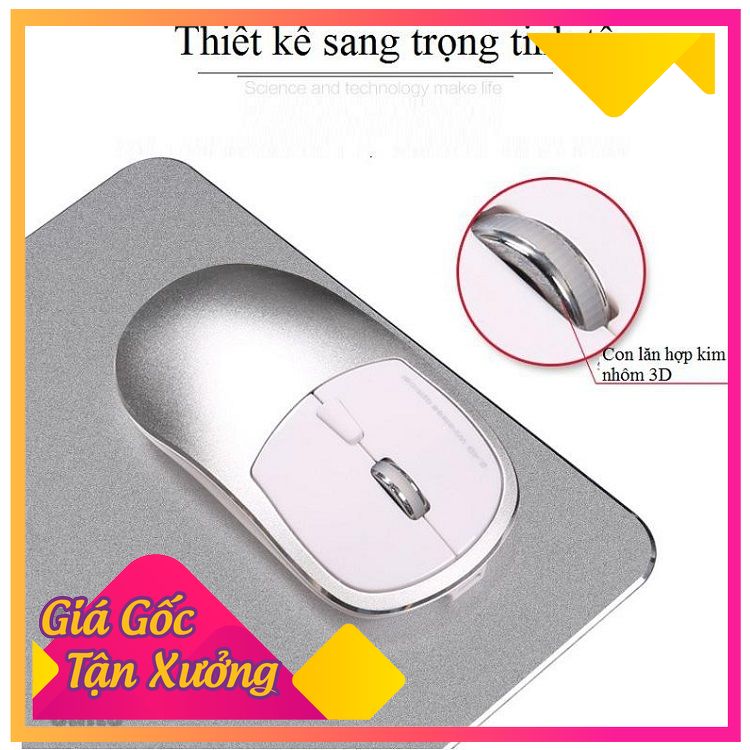 Chuột Bluetooth️FREESHIP️Chuột không dây cao cấp - Chuột không dây hợp kim kèm miếng lót kim loại K1