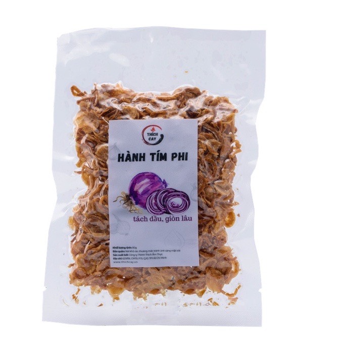 Hành phi da dụng tách dầu Thích Cay loại ngon nhất vàng giòn thơm không trộn bột túi 80g