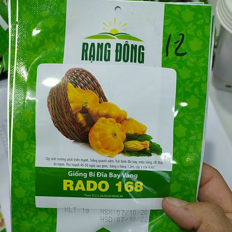 Hạt giống rau rđ bí đĩa bay 168-12k