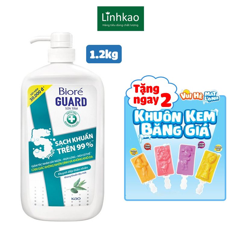  Sữa tắm Biore kháng khuẩn 1,2kg hương bạc hà  khuynh diệp 