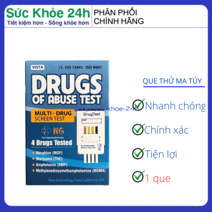 Que thử ma tuý tổng hợp 4 chân test 4 chất gây nghiện nhanh chóng, chính xác