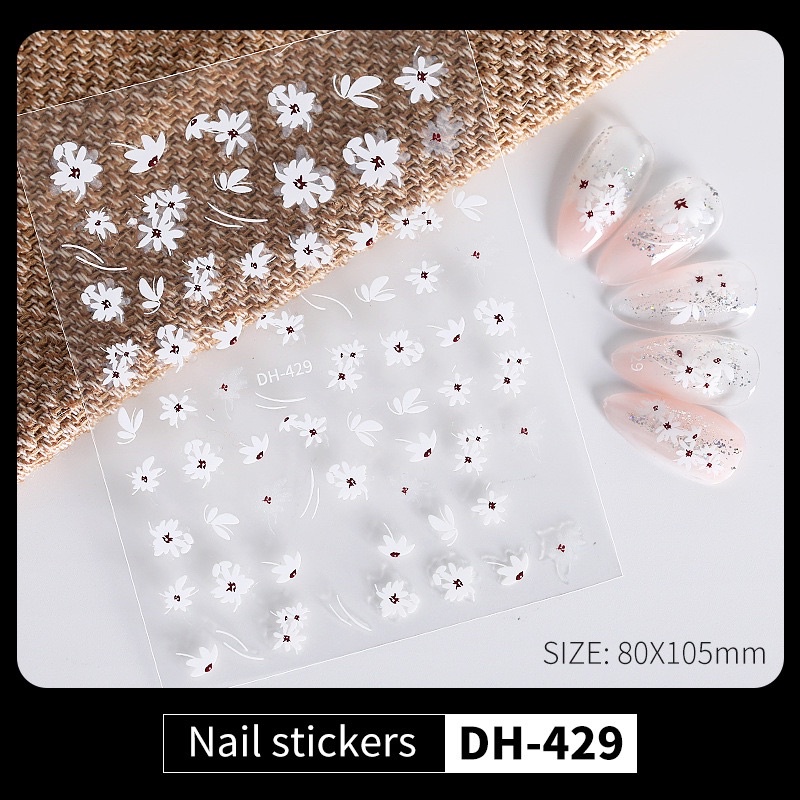 Miếng Dán Móng Tay 3D Nail Sticker Tráng Trí Hoạ Tiết Bông Hoa CA128 |  Shopee Việt Nam