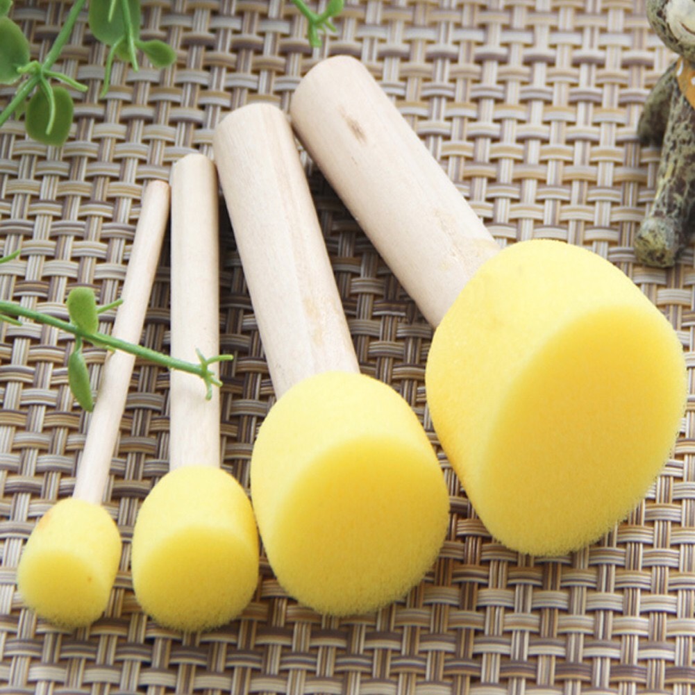 Cọ bọt biển cán gỗ dùng cho trẻ vẽ