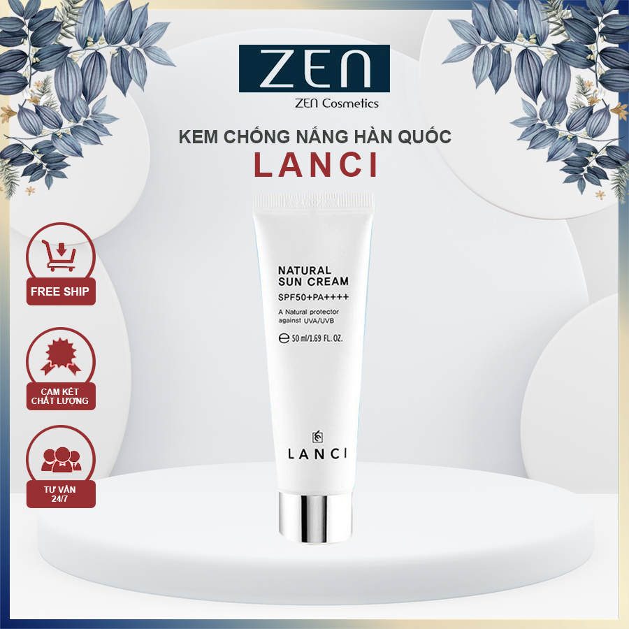 - kem chống nắng natural sun cream spf50+ pa++++ lanci 50ml hàn quốc