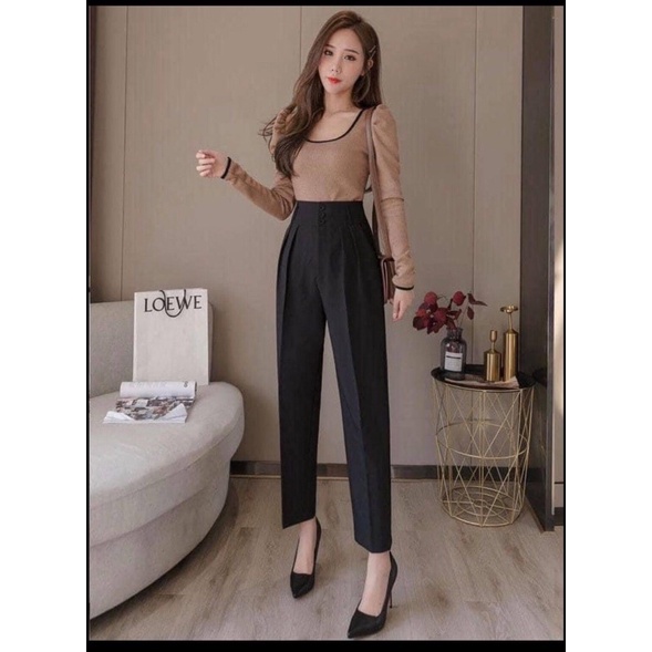 Quần baggy cạp bản to 3 khuy siêu xinh