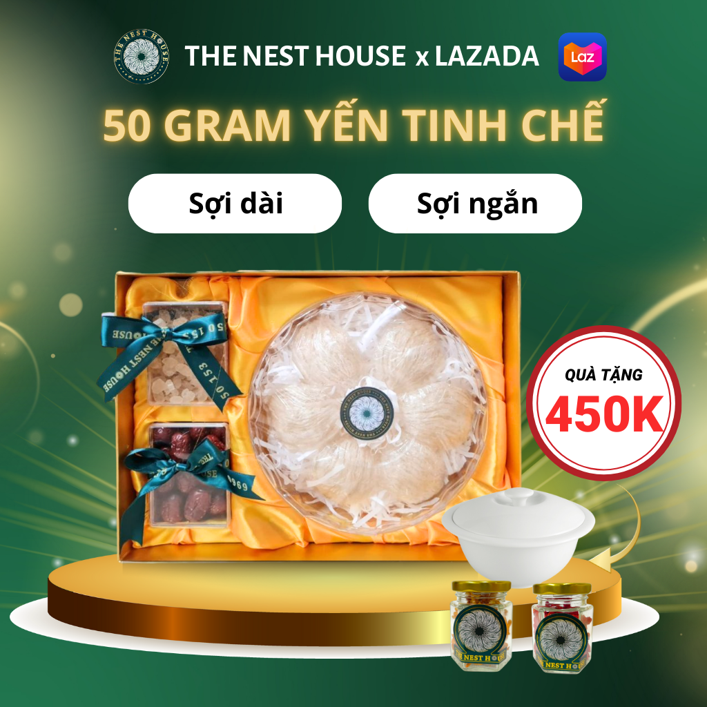 50G Tổ Yến Sào Tinh Chế Không Đường Nguyên Chất Cao Cấp Nha Trang Khánh Hoà The Nest House