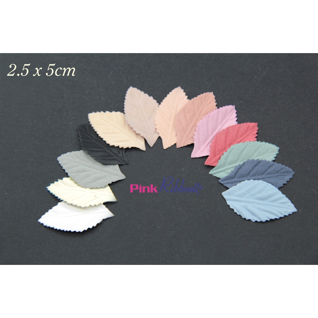 Lá da lộn các màu size lớn 5cm làm phụ liệu may mặc, thời trang