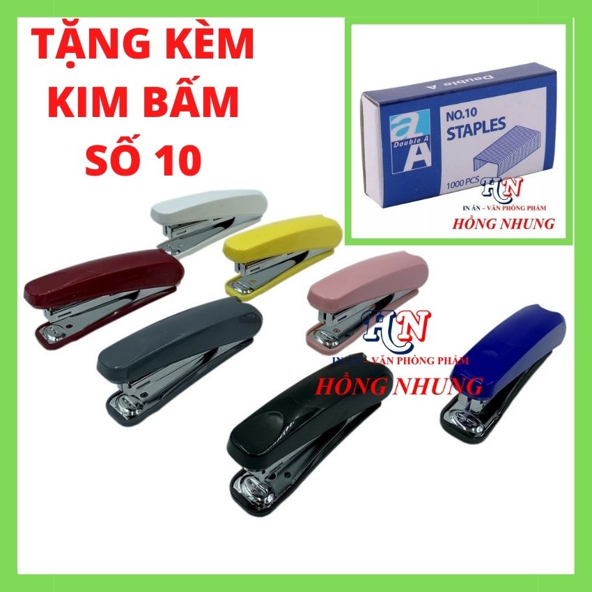 Dập ghim double số 10 tặng kèm kim bấm số 10, thương hiệu double.