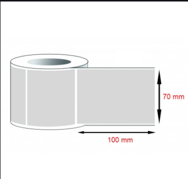 Giấy decal in nhiệt, in mã vạch khổ 70*100mm - cuộn 30m (300 tem)