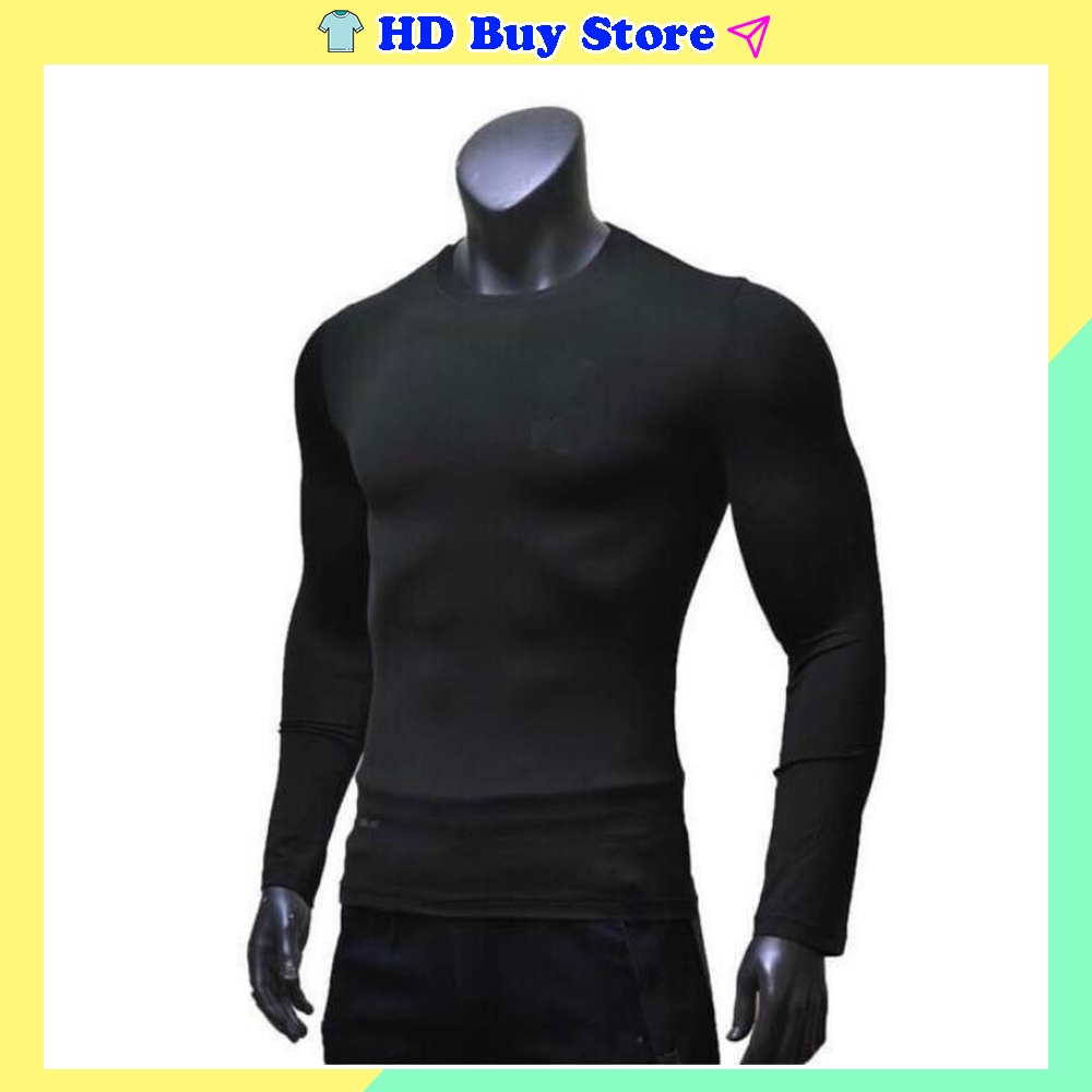 Áo giữ nhiệt màu đen - Áo thun nam body - Áo thun nam giữ nhiệt - Áo phông dài tay nam - Áo body