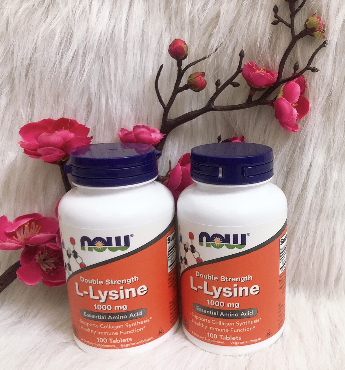(có bill nhập)THỰC PHẨM BỔ SUNG L-LYSINE NOW 1000mg(hộp 100 viên)