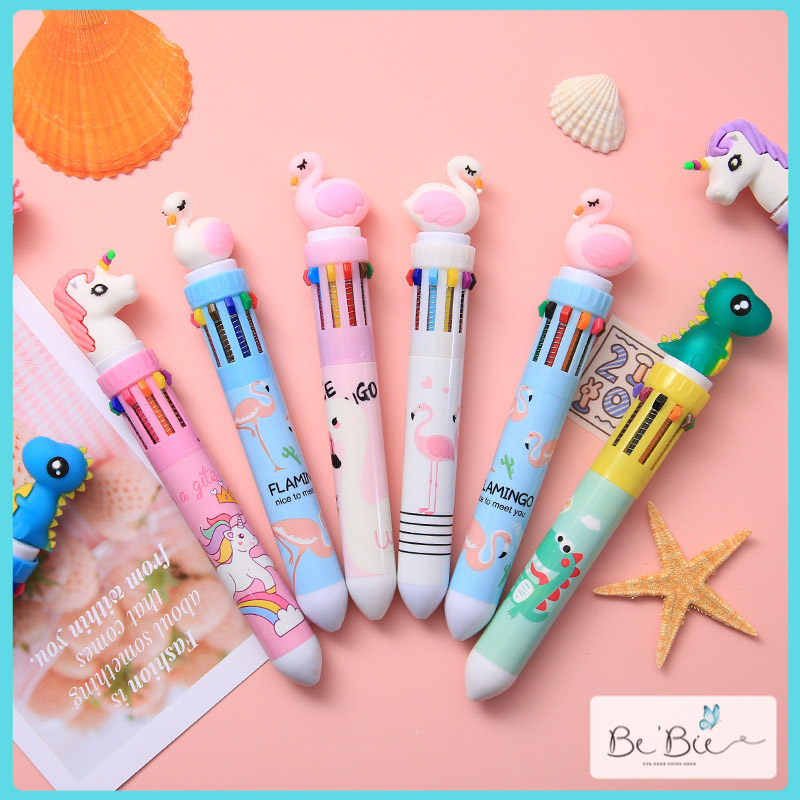 Bút bi lõi nhiều màu mực thân đục dễ thương, Bút bi màu cute BeBie Shop - BP139