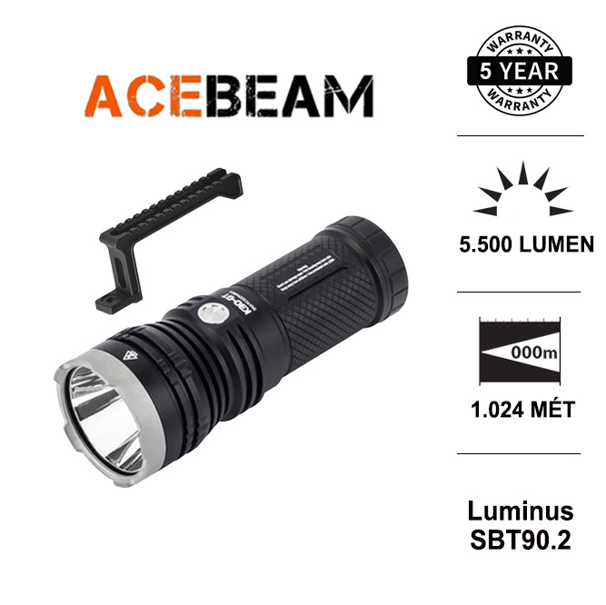 Đèn pin chiếu xa ACEBEAM K30GT độ sáng 5500lm chiếu xa 1034m LED Luminus SBT90 sử dụng 03 pin 18650 (không kèm theo) Đèn Đèn pin
