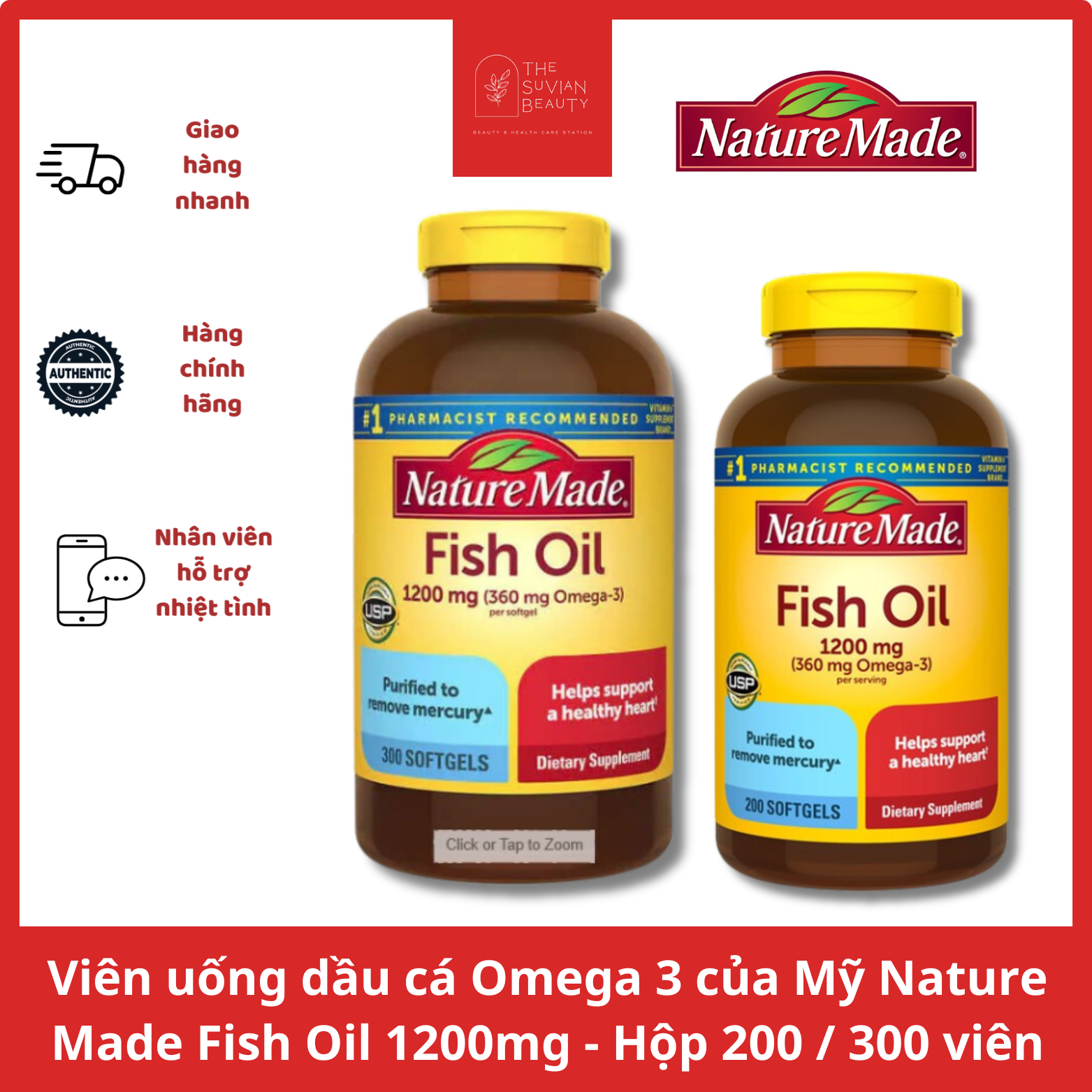 Nature Made Omega 3 Fish Oil 1200mg - 200 300 softgel