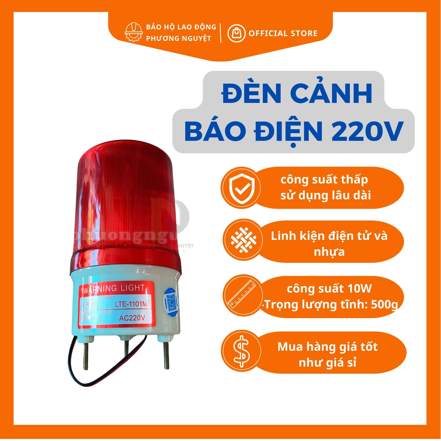 đèn cảnh báo công trường dùng điện, đèn cảnh báo nguy hiểm dùng đèn led xoay cảnh báo sử dụng điện 220V