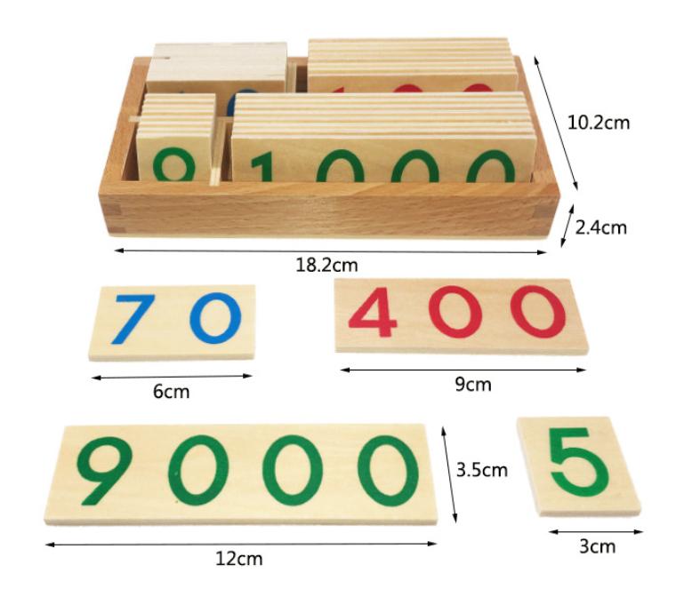 Hộp thẻ số 1-9000 mini - Mini Wooden Number Cards With Box 1-9000