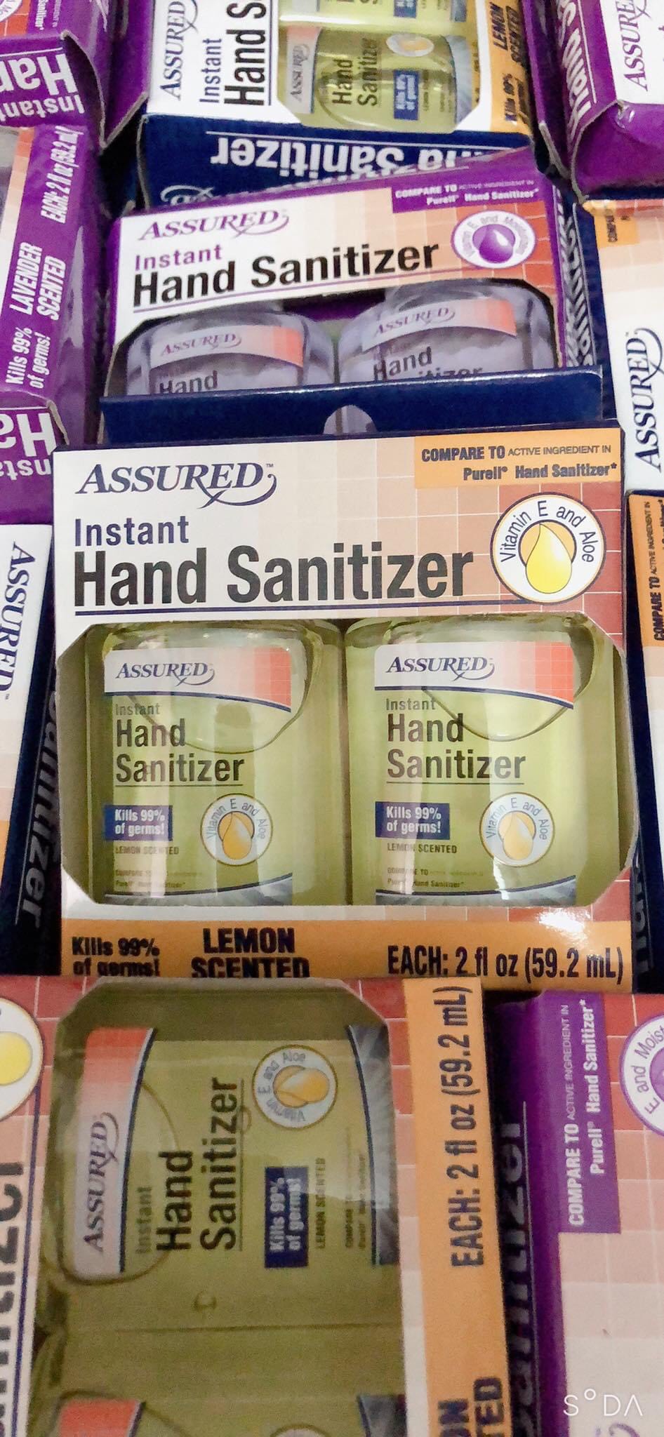 Gel rửa tay khô Assured Hand Sanitizer Aloe 59.2ml x2