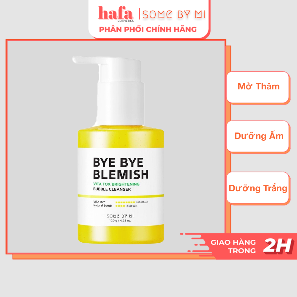 Gel rửa mặt sủi bọt làm sạch sâu & dưỡng trắng da some by mi bye bye blemish vita tox brightening bubble cleanser 120g _ some by mi chính hãng