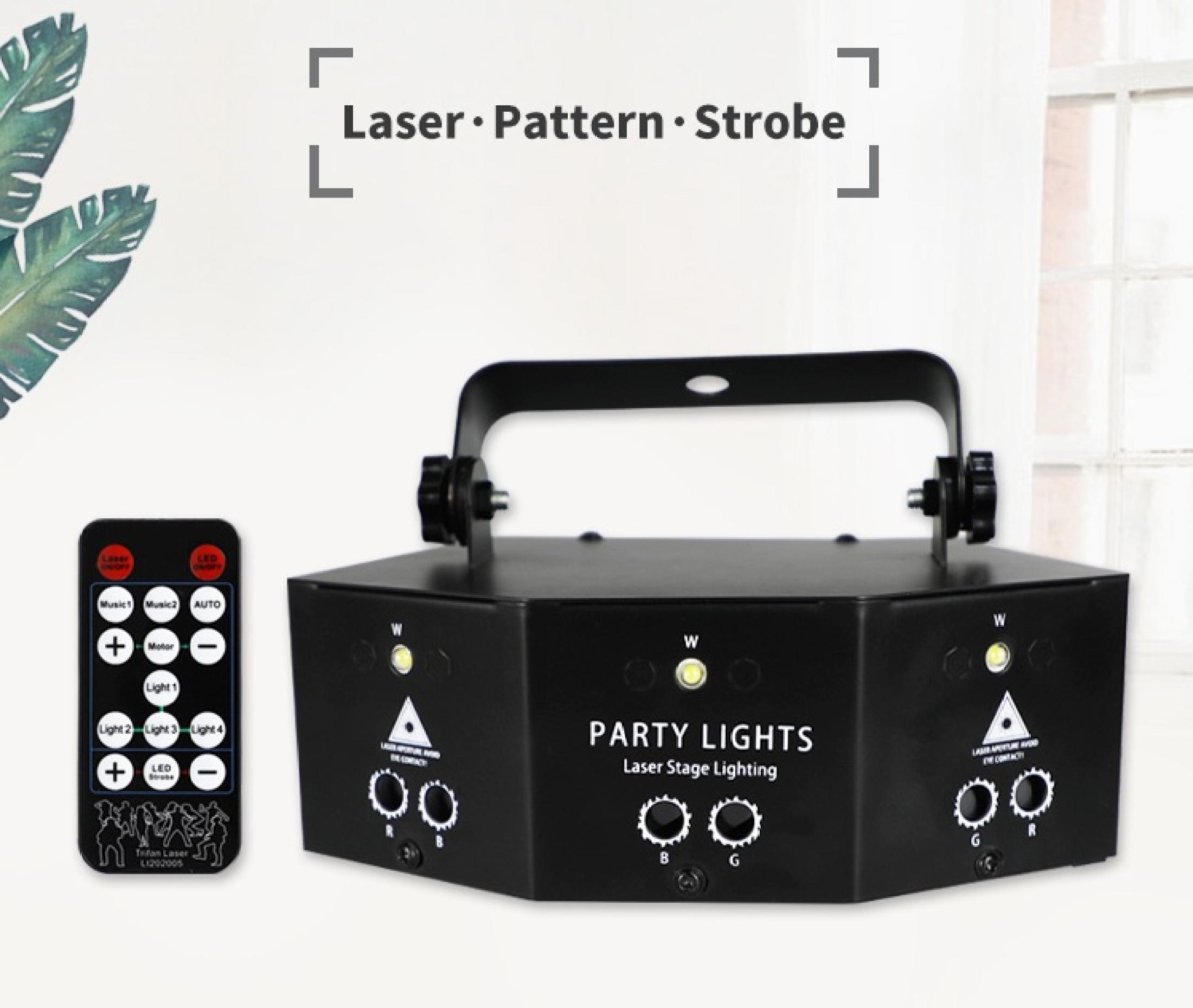 Đèn LASER Sân Khấu, Vũ Trường 9 mắt Cao Cấp - Đèn LASER cảm biến theo nhạc ánh sáng Laze cực đẹp