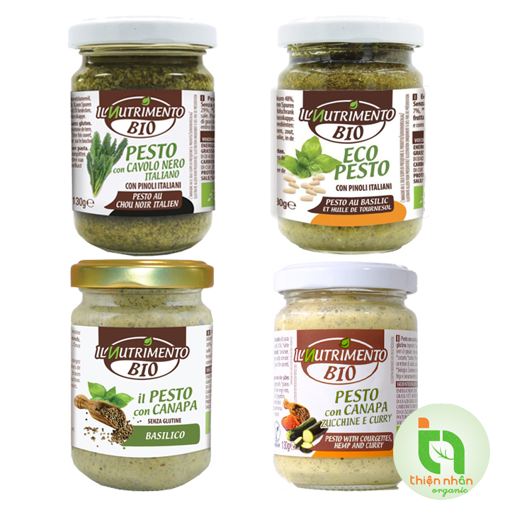 Sốt Pesto hữu cơ Il Nutrimento 130g gai dầu/ cà ri/ thuần chay/ cải xoăn