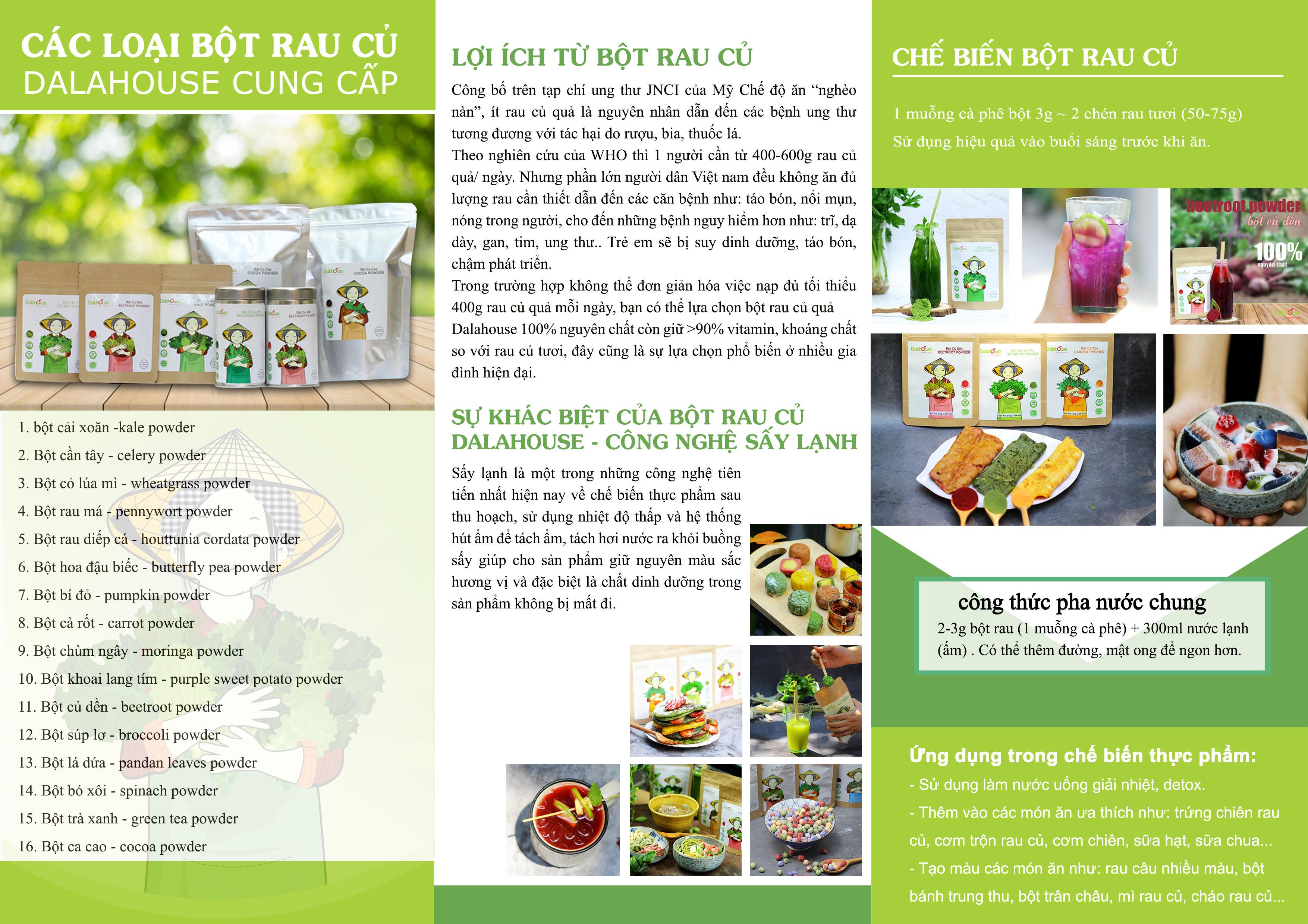 Bột rau má hữu cơ sấy lạnh uống liền Dalahouse Hộp 120gr tương đương 40 lần sử dụng - Mát gan, thanh nhiệt, thải độc, giảm mụn