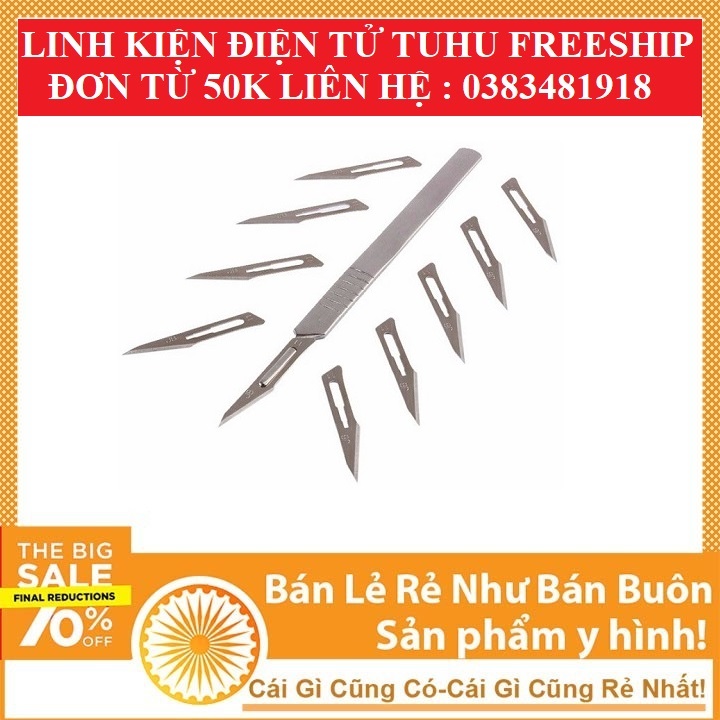 Bộ Dao Mổ Số 3 Kèm 10 Lưỡi Dao Số 11 - linh kiện điện tử tuhu 3m