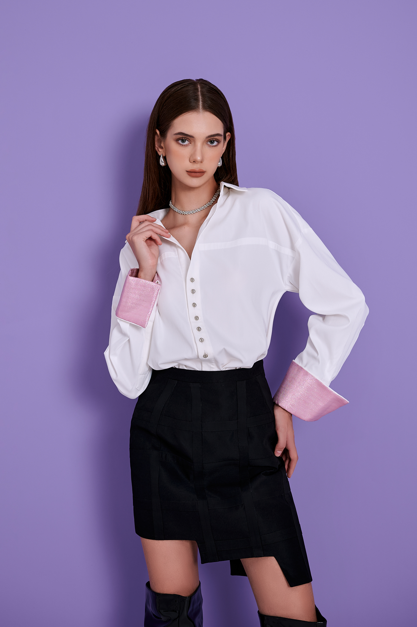 Áo sơ mi xuông rộng cá tính - esther studios blink shirt