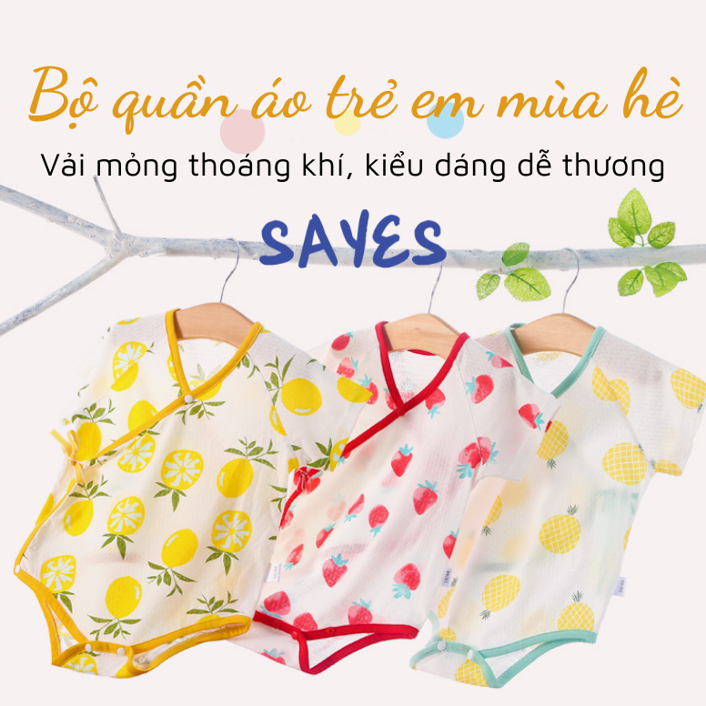 HCM, Bộ đồ bé gái, quần áo sơ sinh vải cotton mỏng thoáng mát cho bé, bộ body cho bé sơ sinh vải cotton