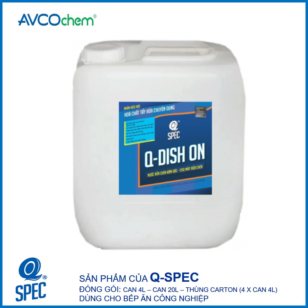 Nước Rửa Chén Dùng Cho Máy Q-DISH ON - can 20 lít - AVCOchem - Q-SPEC