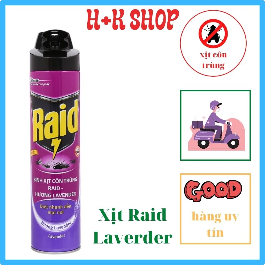 Bình xịt côn trùng raid 600ml mxctr01, xịt muỗi, xịt dán