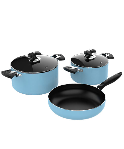 Bộ Nồi Chảo Chống Đính Đáy Từ SHG77MB - Xanh Mint (Dùng được tất cả các Bếp)