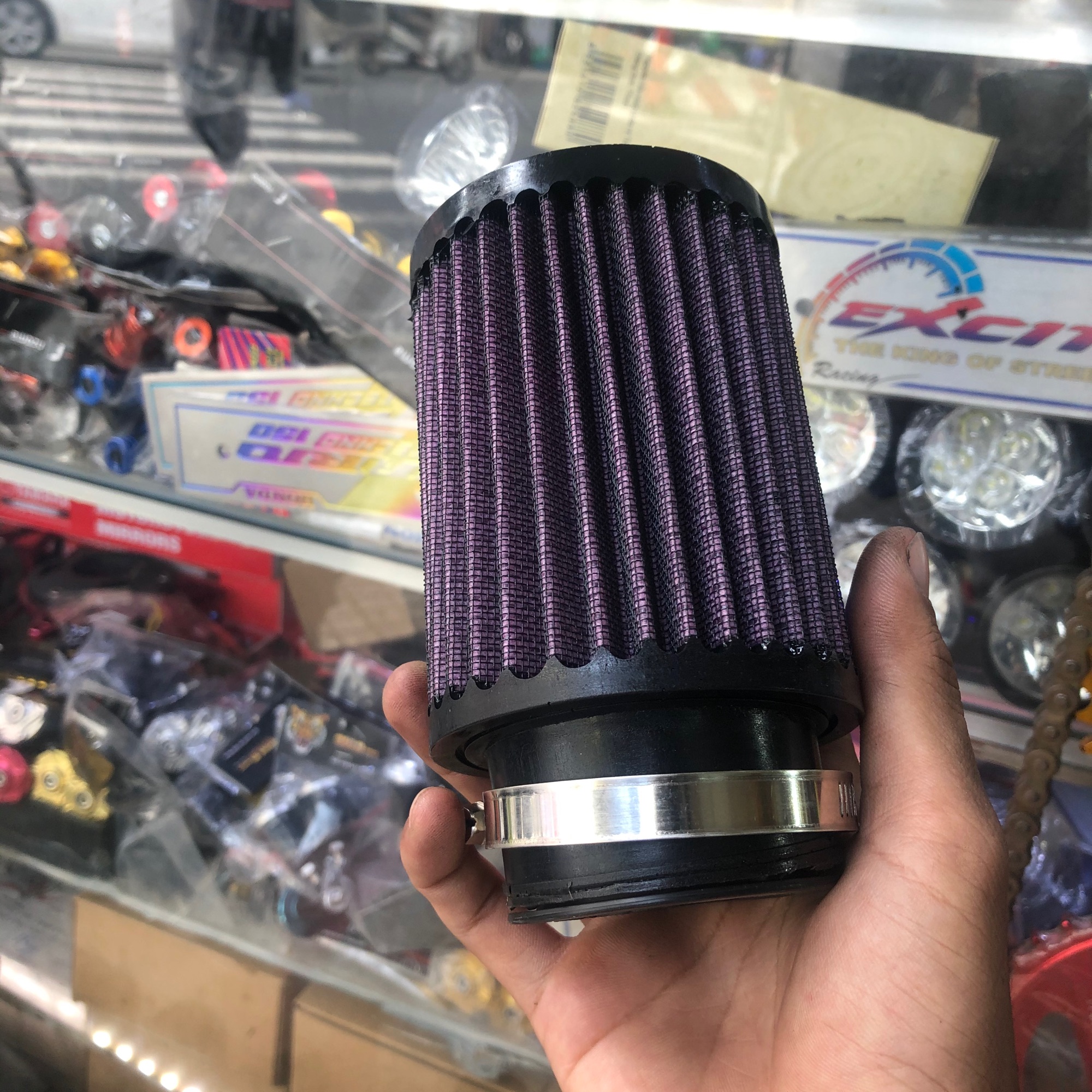 lọc trụ k&n áo mưa